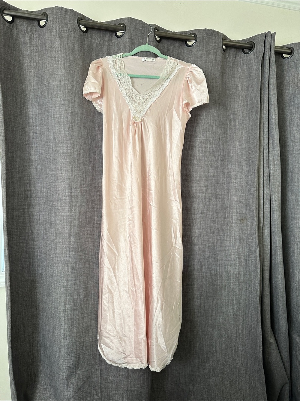 Dior Pale Pink Lace-Trim Silk Chemise